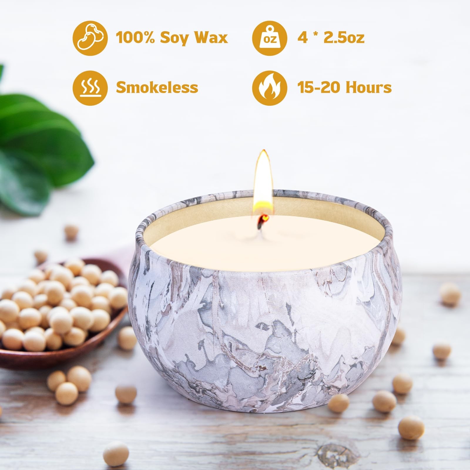 Candles – Scented Candles Gift Set for Women, 4 Packs Natural Fragrance