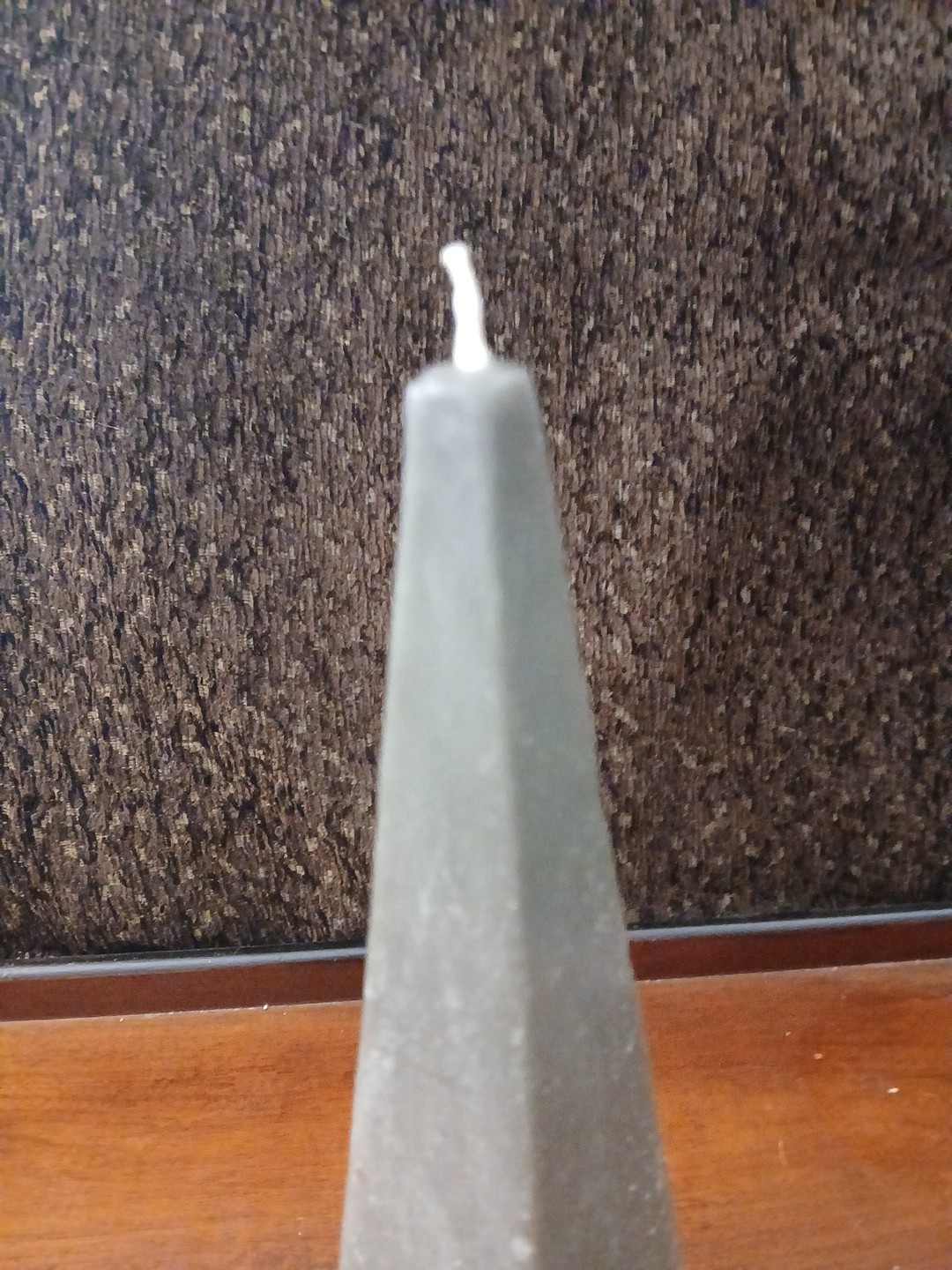 Gray Stone Look Wax Tall Pyramid Candle Spiritual Yoga Meditation Home Decor