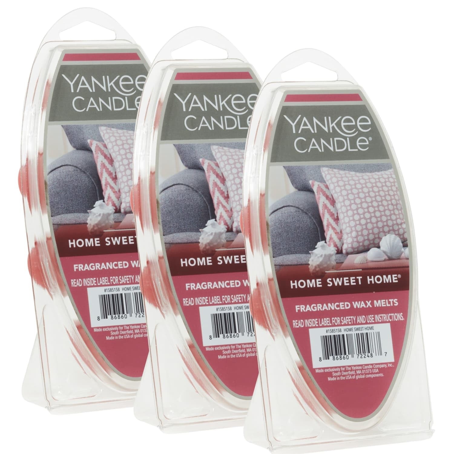 Yankee Candle Home Sweet Home Wax Melts 6 Count (Pack of 3) Ideal for Use in All