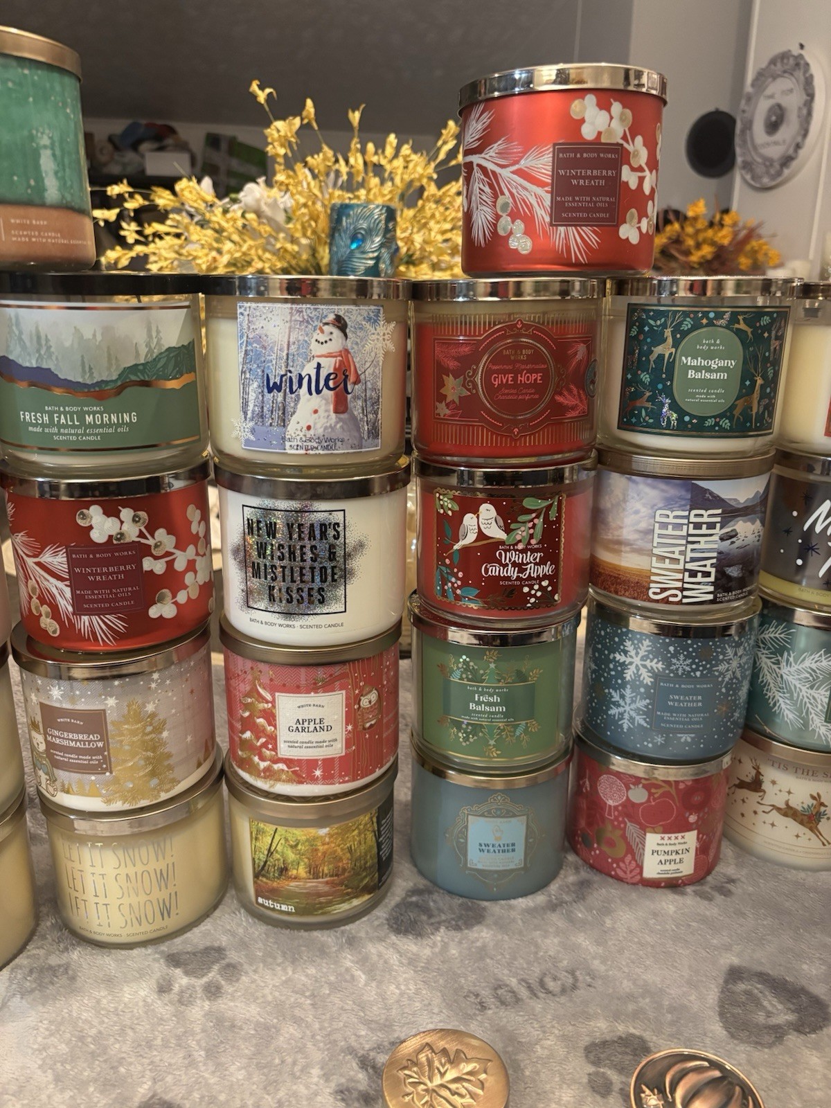Lot Of 46 Bath And Body Works 3-Wick Candles Retired Scents READ