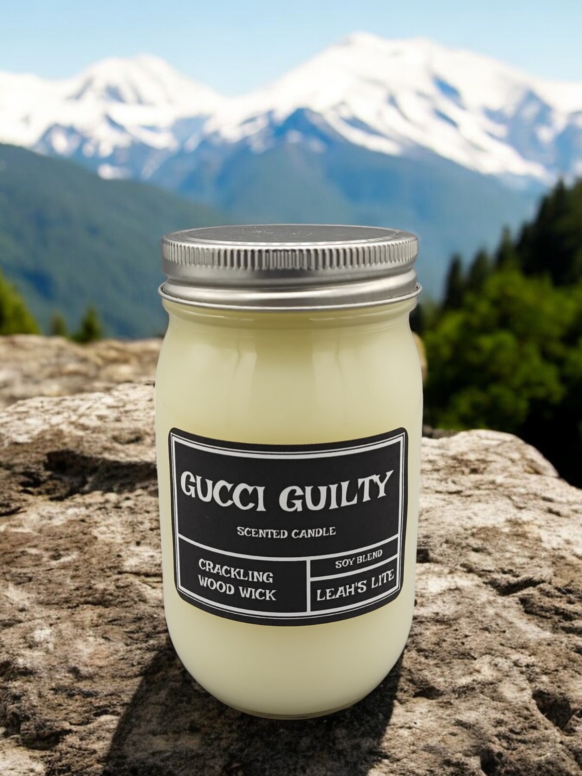 Wood wick * GUCCI GUILTY TYPE * scented * Leah’s Lite Candle Co * 16oz