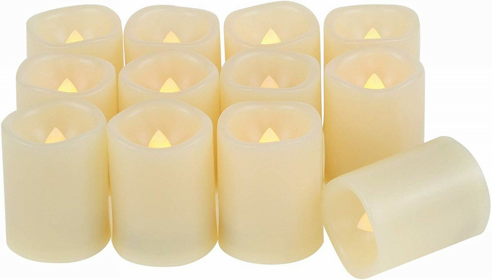 EcoGecko Indoor/Outdoor Set of 12 Flameless Votive Candles with 6 hourTimer