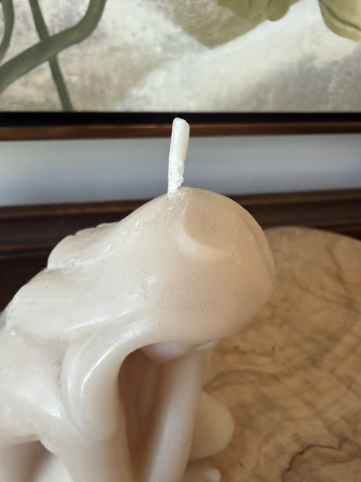 Vintage Nude Woman Figure Candle Ivory Wax Sculpture Art Deco Style Unused