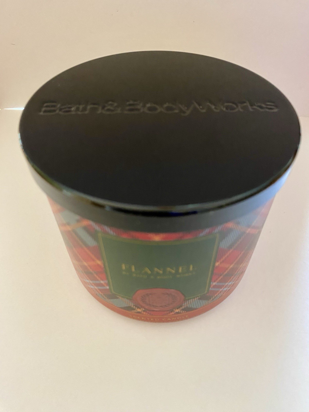 Flannel Scented Candle Bath & Body Works Tartan Glass 3-Wicks-Canada -14.5oz NEW