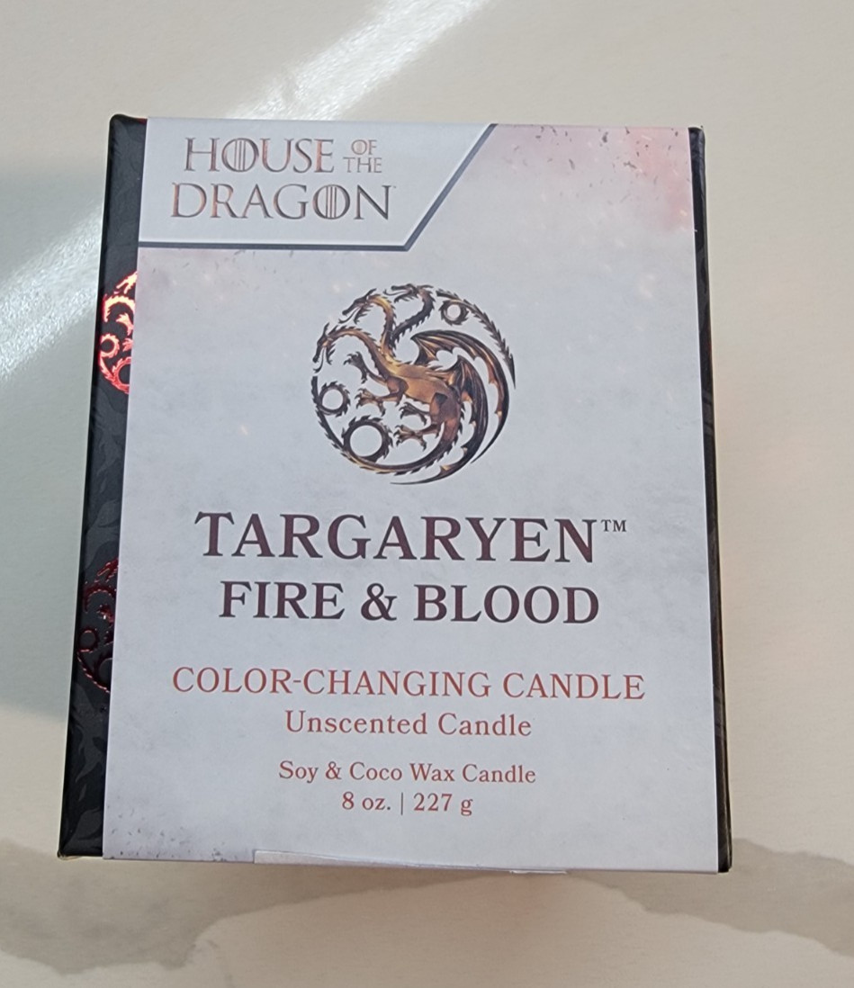 House of the Dragon: Targaryen Fire & Blood Color Changing Candle New!
