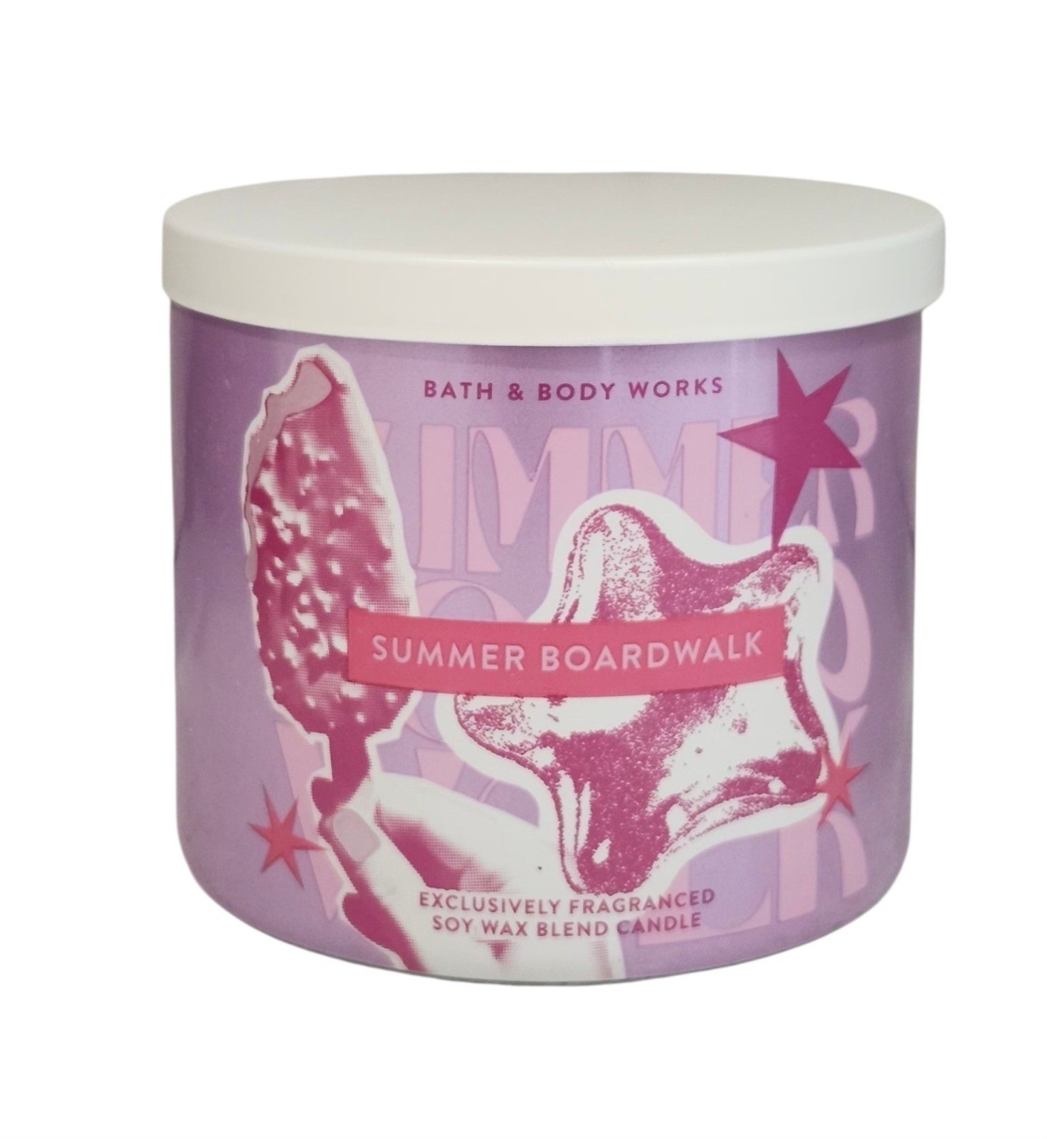 NEW Bath & Body Works SUMMER BOARDWALK, 3 WICK CANDLE, 14.5 OZ