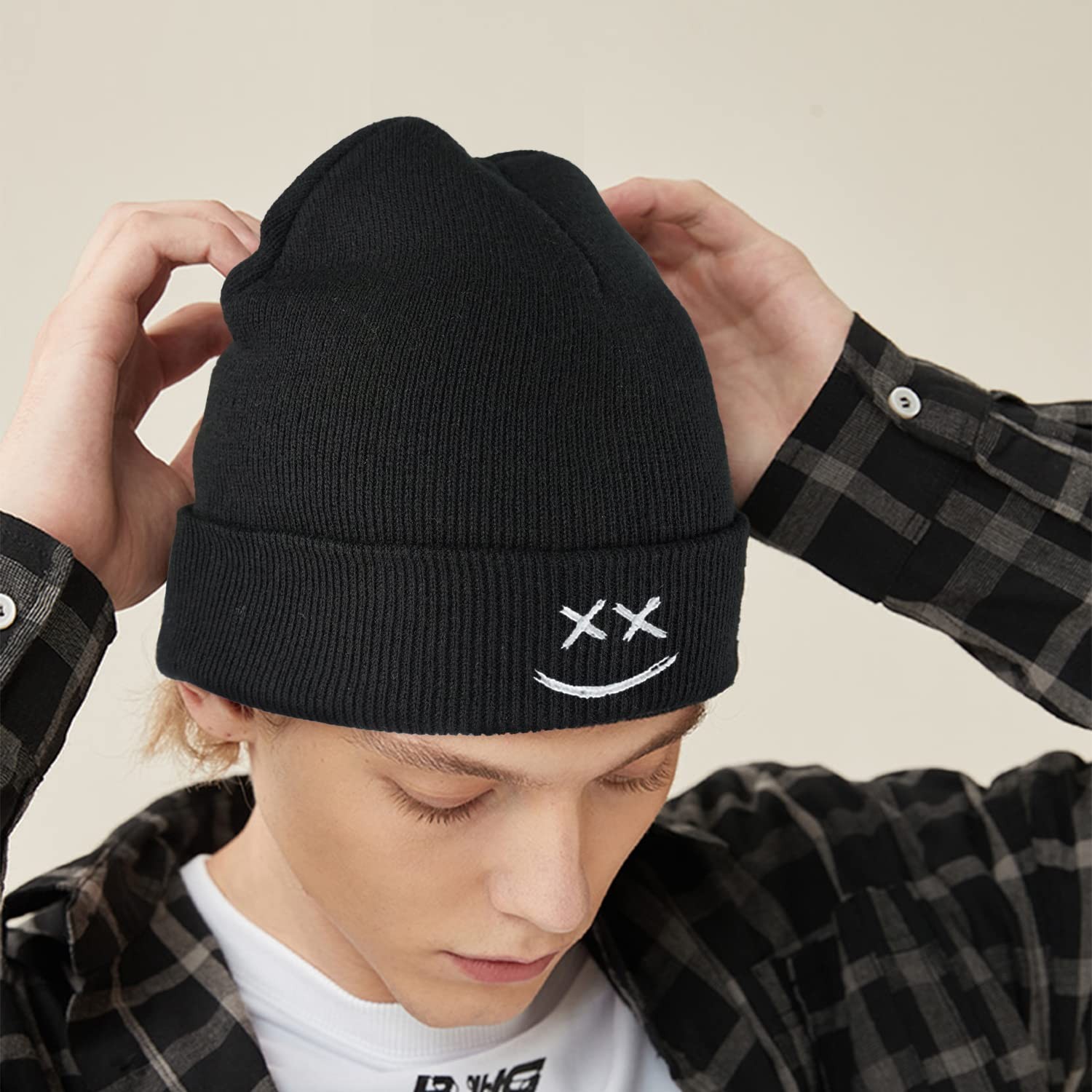 Cool Graphic Beanie Men And Women Black Cap Hat Skullcap Knitted Winter Warm