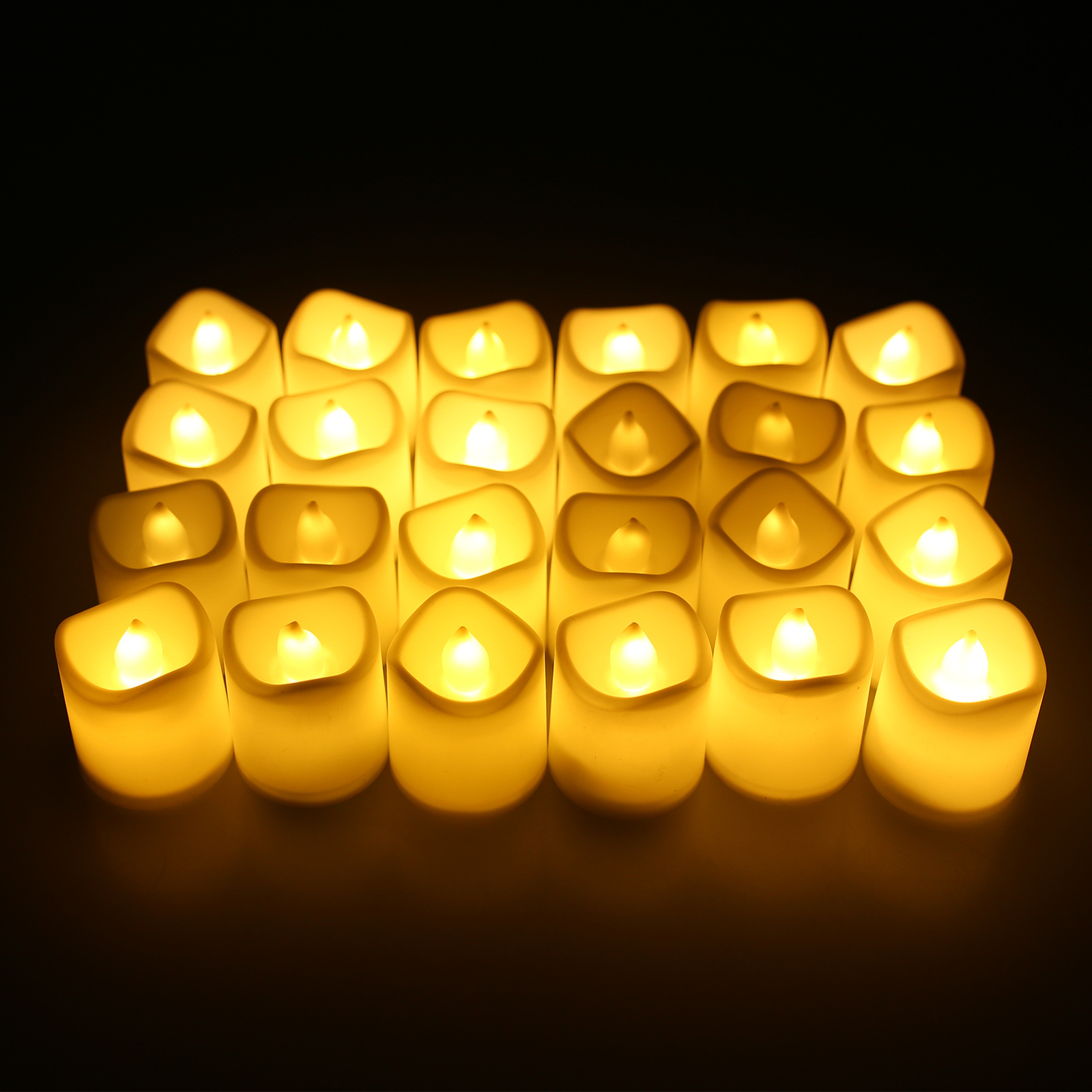 24/48 Pack Flameless Flickering LED Tea Lights Votive Candles Halloween Decor