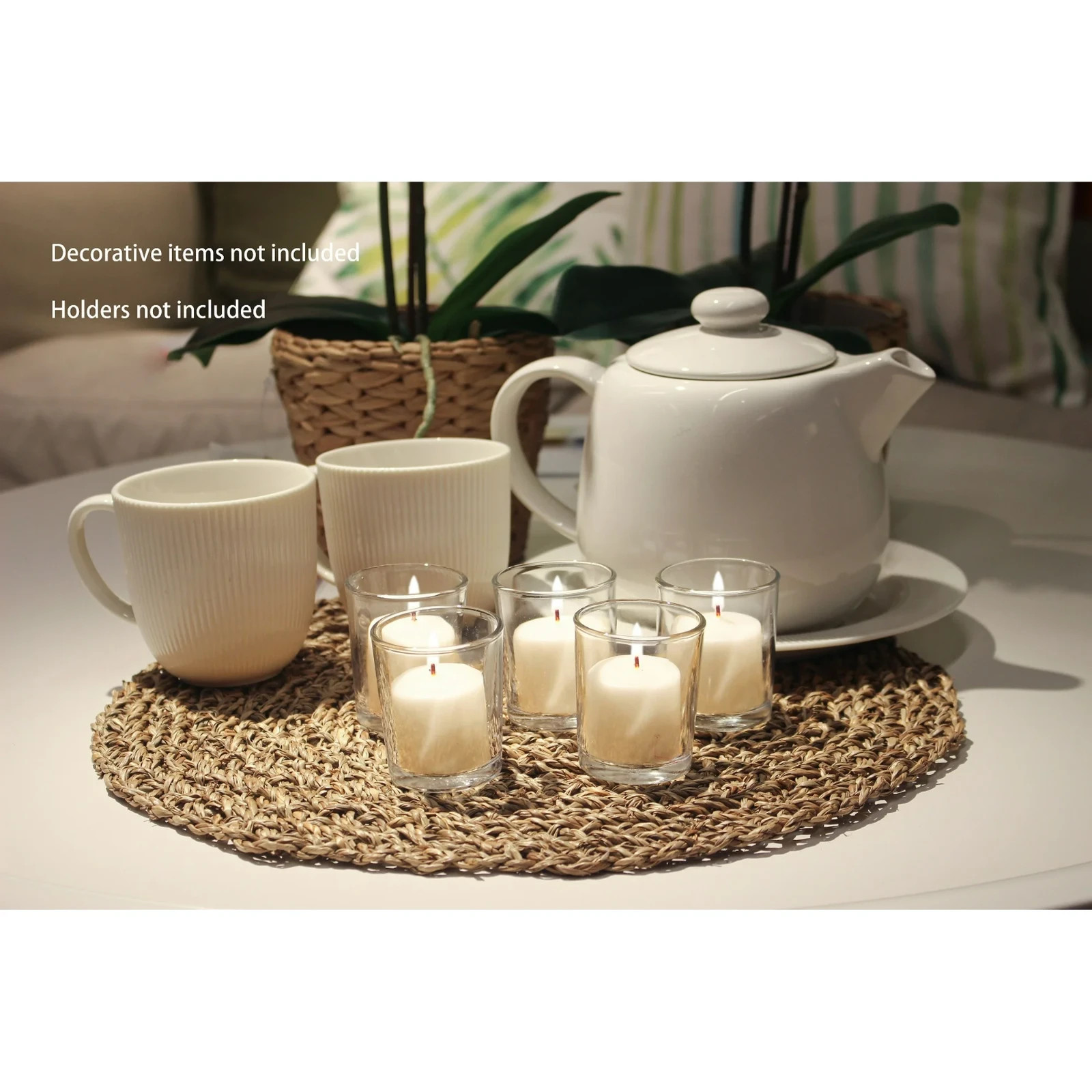 16 Pack Unscented Ivory Votive Candles Bulk for Wedding Church Decor