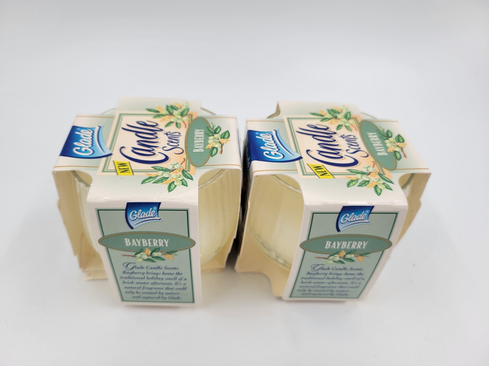 Glade Scents Bayberry Candles 4 oz 1997 Made In Canada. BrandNew! Rare 2 Vintage