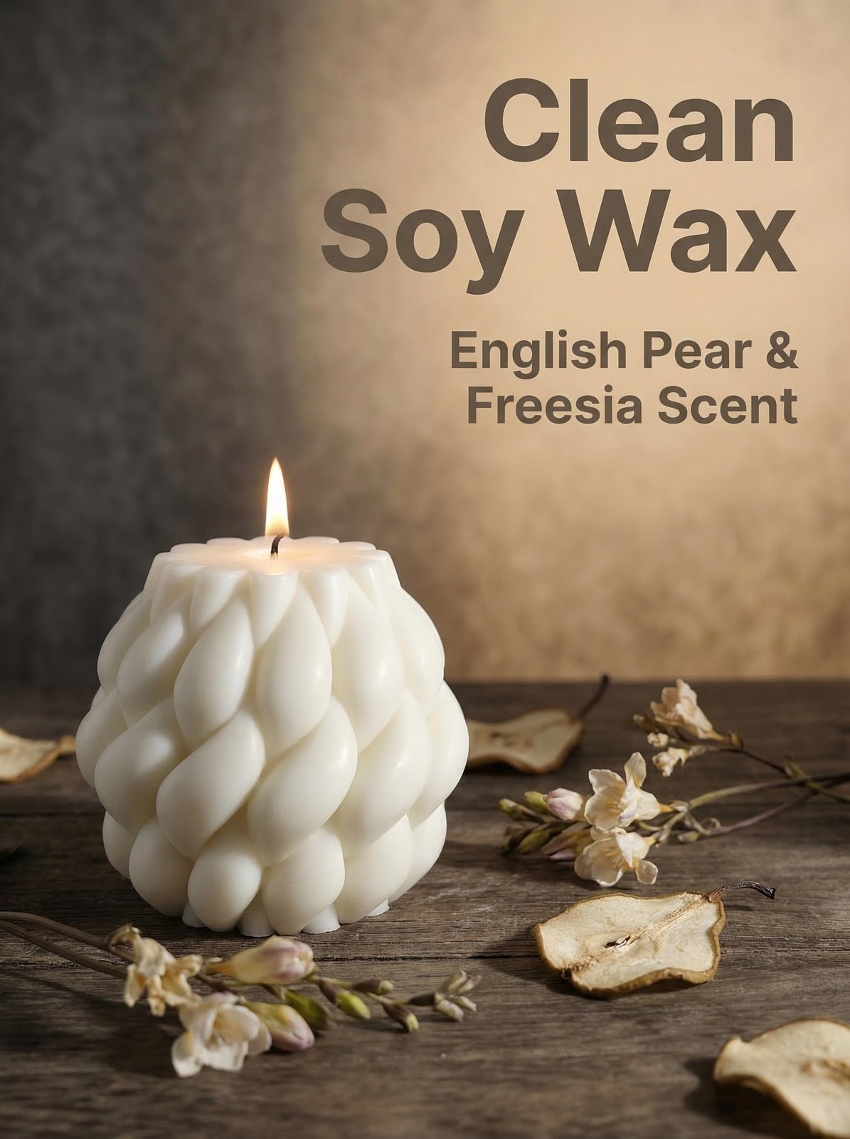 Knot Ball Soy Wax Candle- Large Handmade Pillar Scented Elegant Bubble Aesthe…