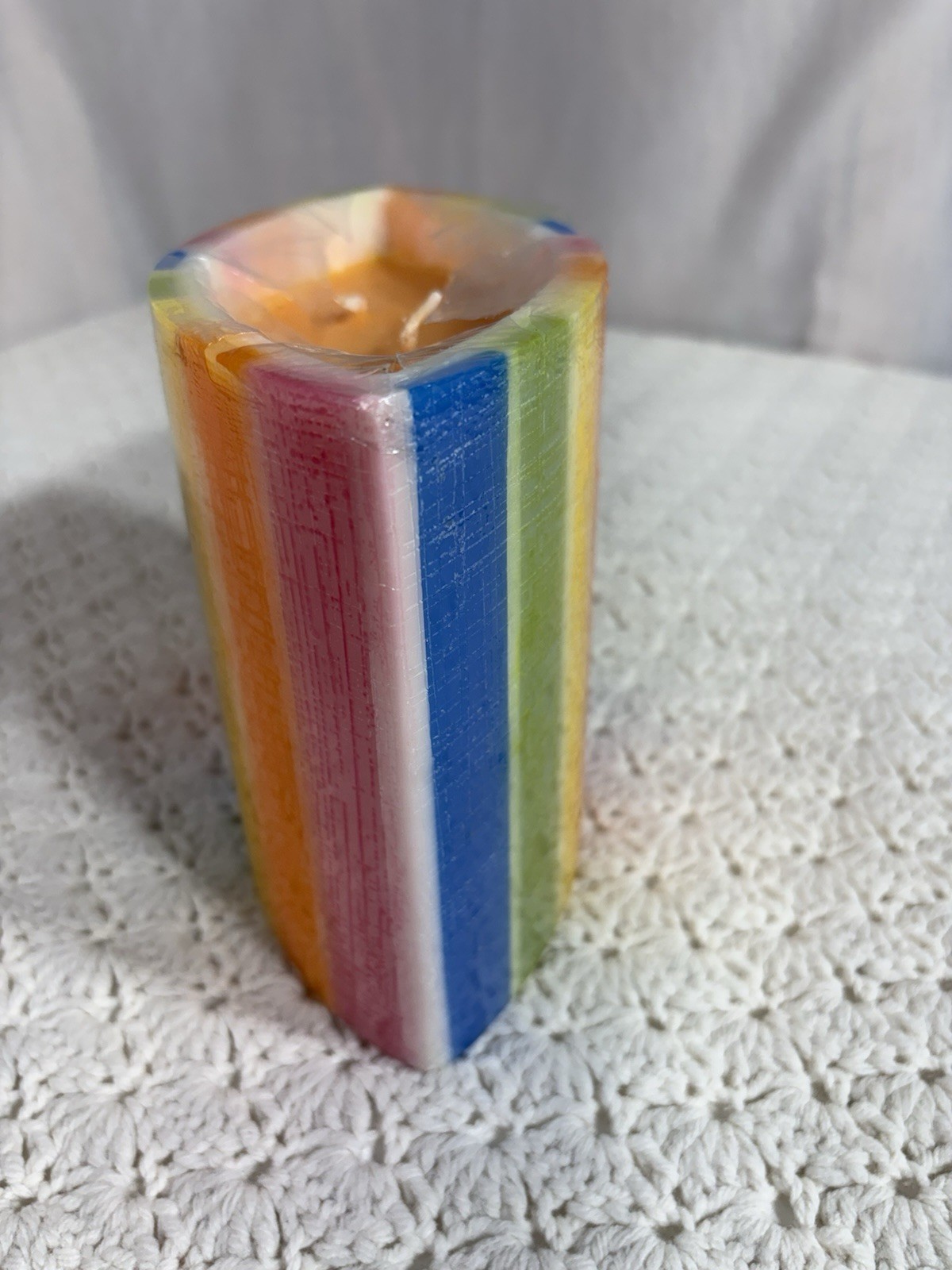 Pool Party Boat Shape Rainbow Candle 7.87″ x 3.74″ 2 Wicks Pineapple Jasmine