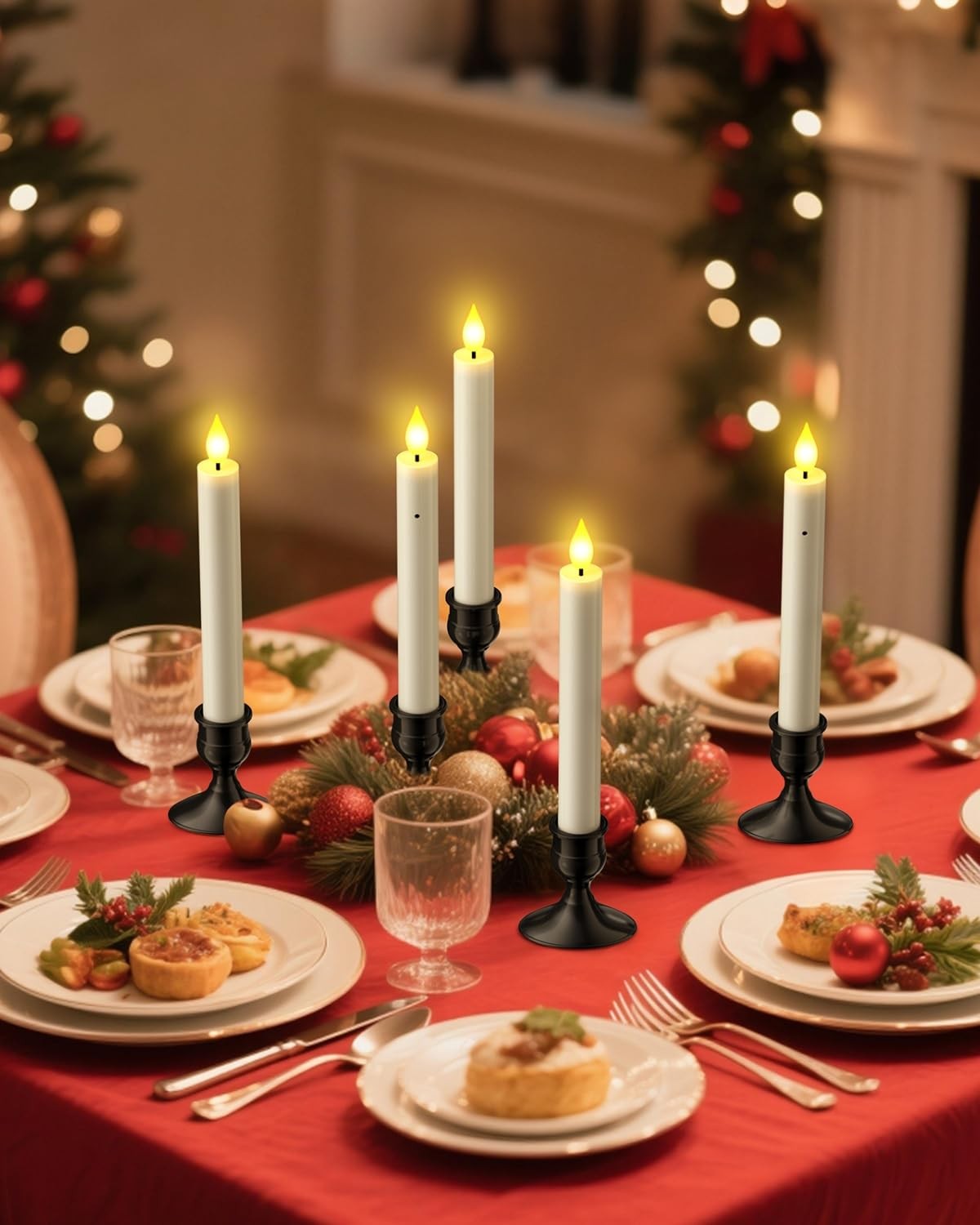 Window Candles Sensor Dusk To Dawn LED Christmas Flickering Cordless 10 PCS