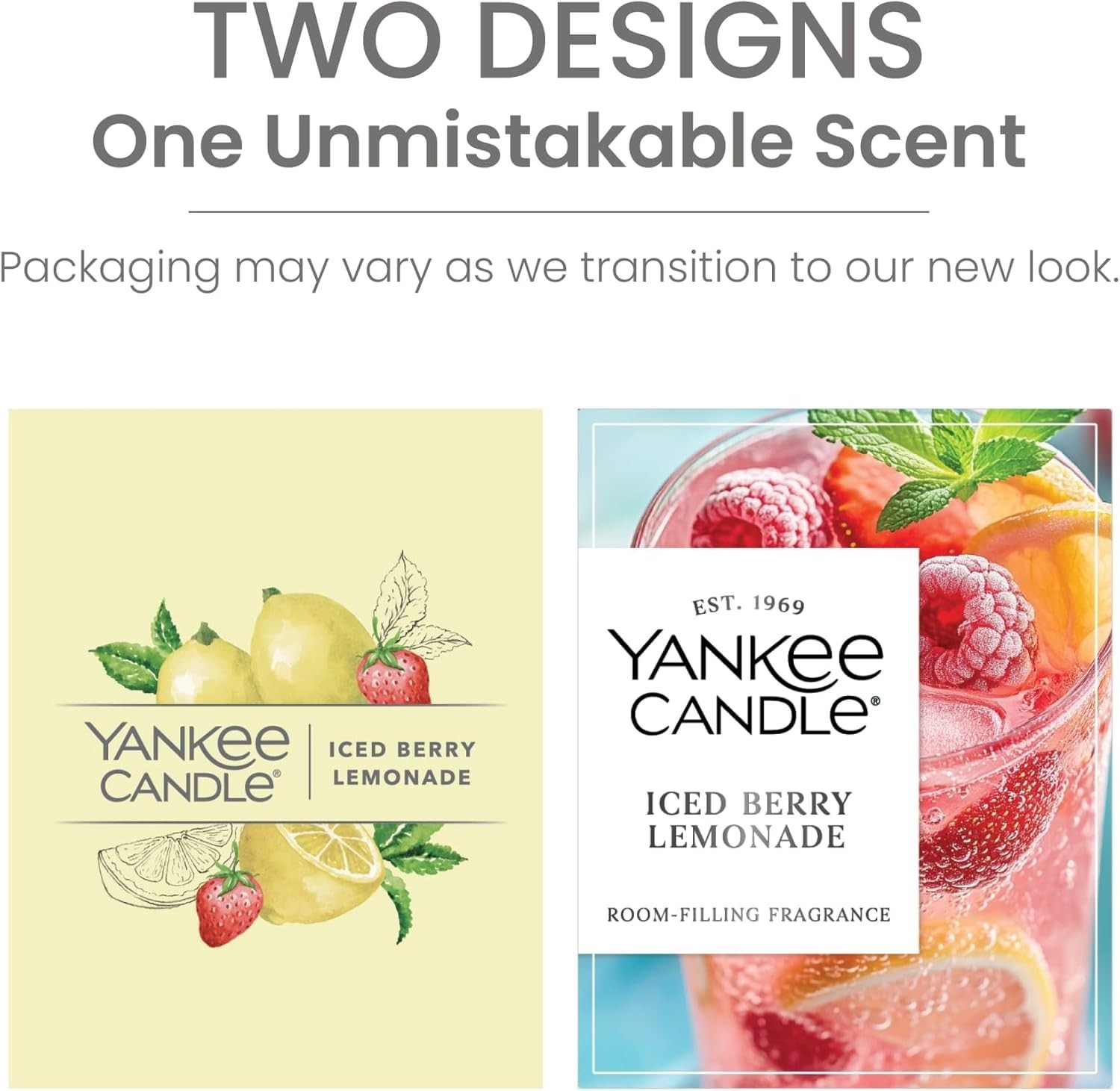 Yankee Candle Medium Pillar Candle Iced Berry Lemonade 14.25 oz
