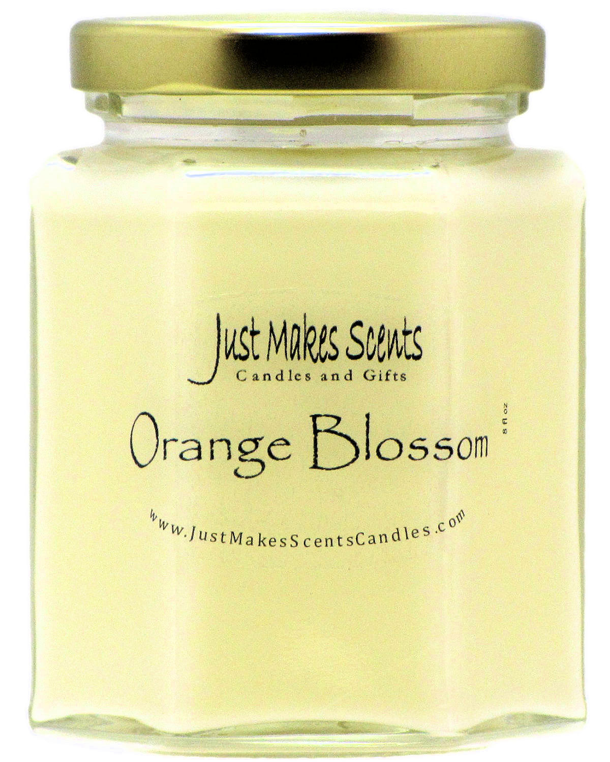 3-Pack Orange Blossom Candle New 8oz Hexagon by Just Makes Scents