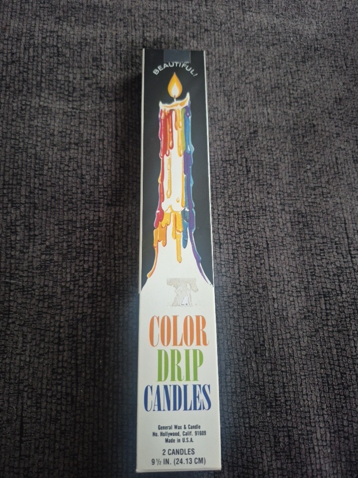 Color Drip Candles/ 9 1/2in Tall/ 1 Box(2pk) /NEW