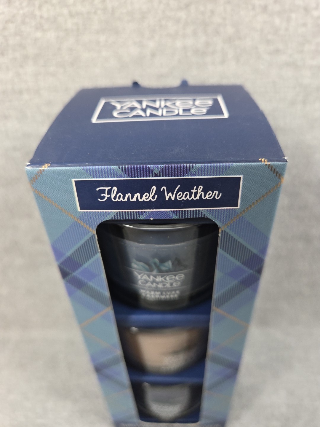 Yankee Candle Flannel Weather Set Three Each 1.3oz Scented Mini Candle Gift NEW