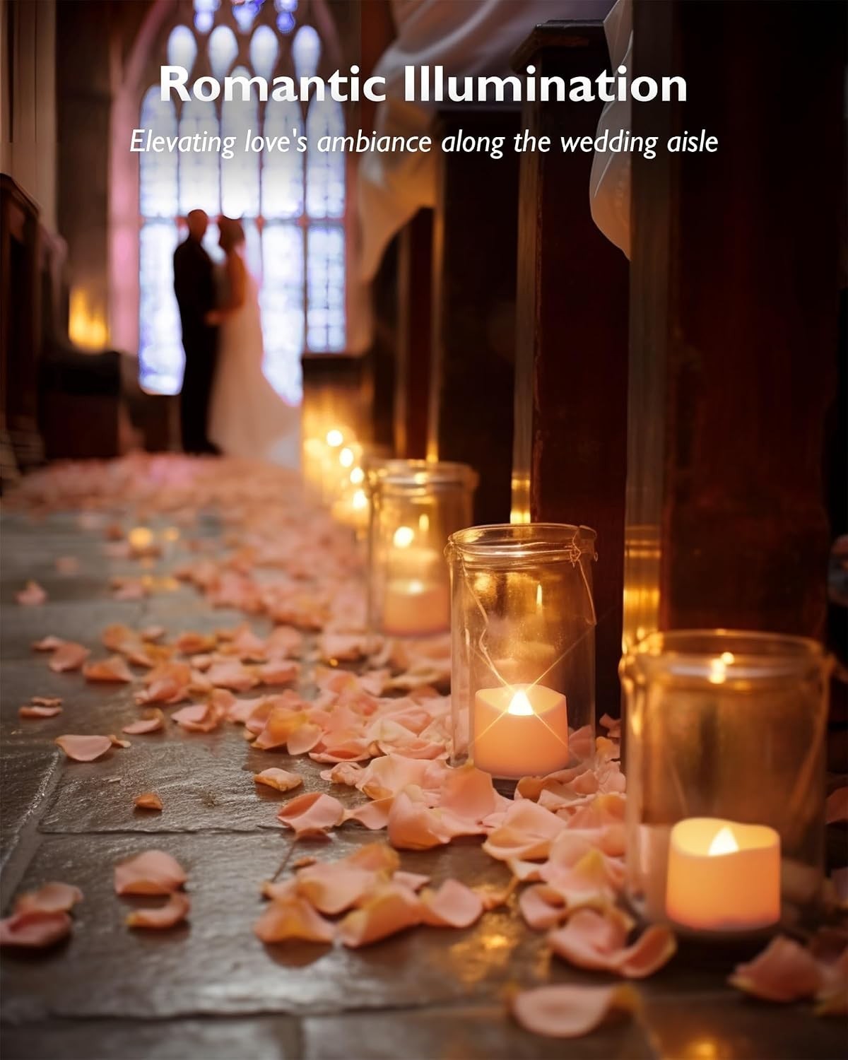 Flameless Flickering LED Tea Lights – Safe Decorative Candles for Indoor/Outdoor