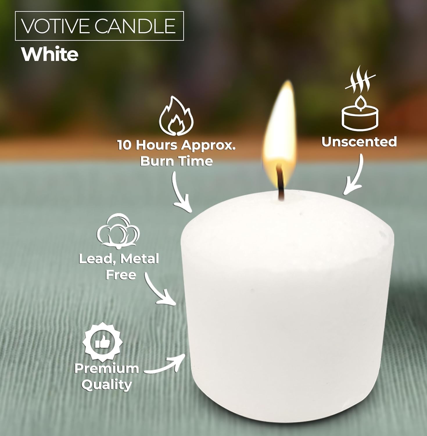 Votive Candles – 10 Hour Burn Time – Unscented Candles Votives