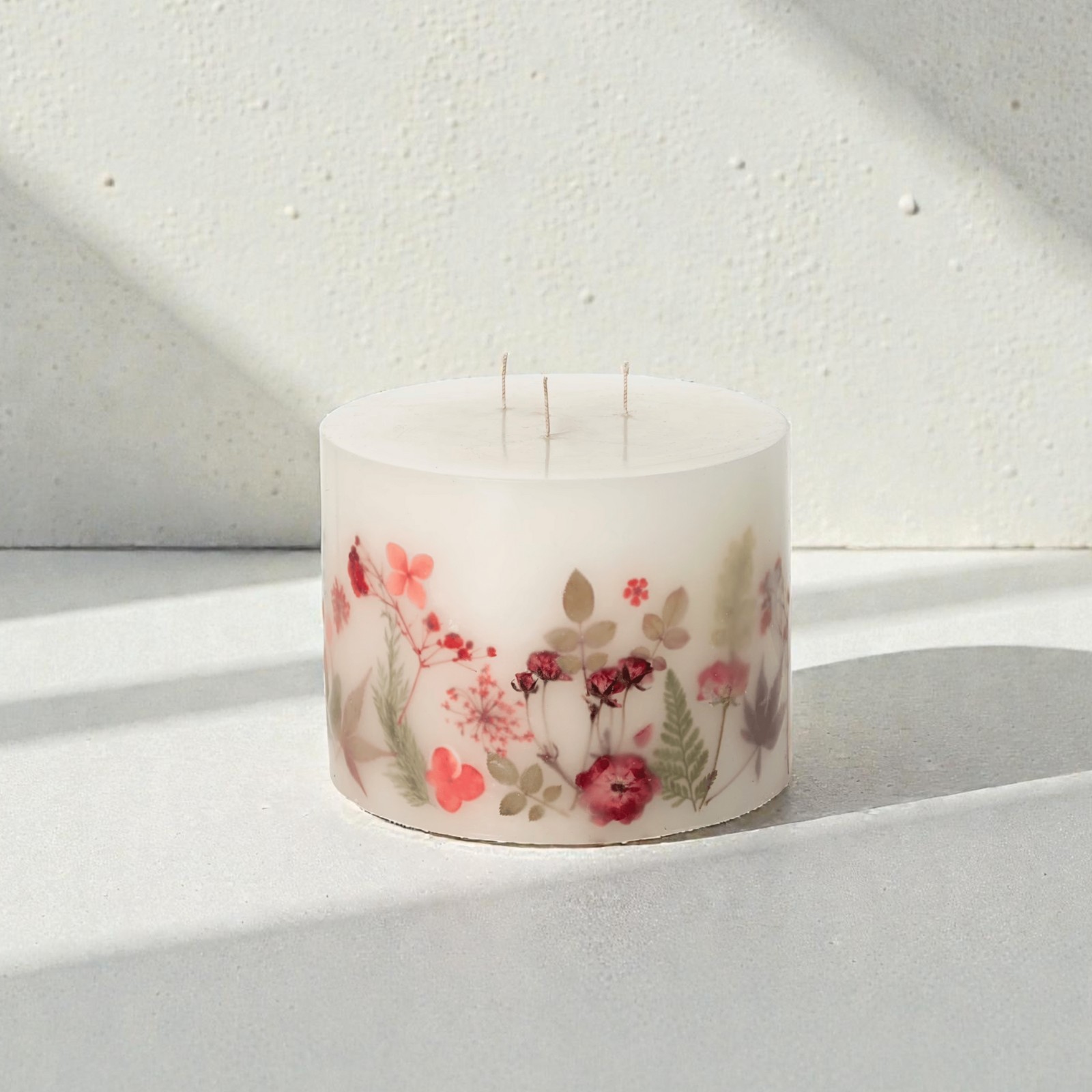 Vance Kitira 3 Wick Pillar Pure Soy Wax Candle, 4LB, 80 Hours No Mess Clean Burn