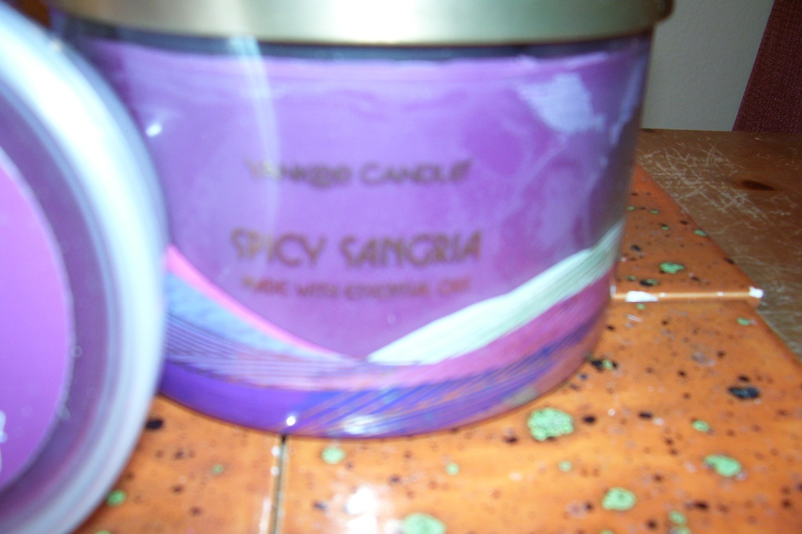yankee candle 2-18oz 3 WICK JARS SPICY SANGRIA + MELTCUP + REFILL