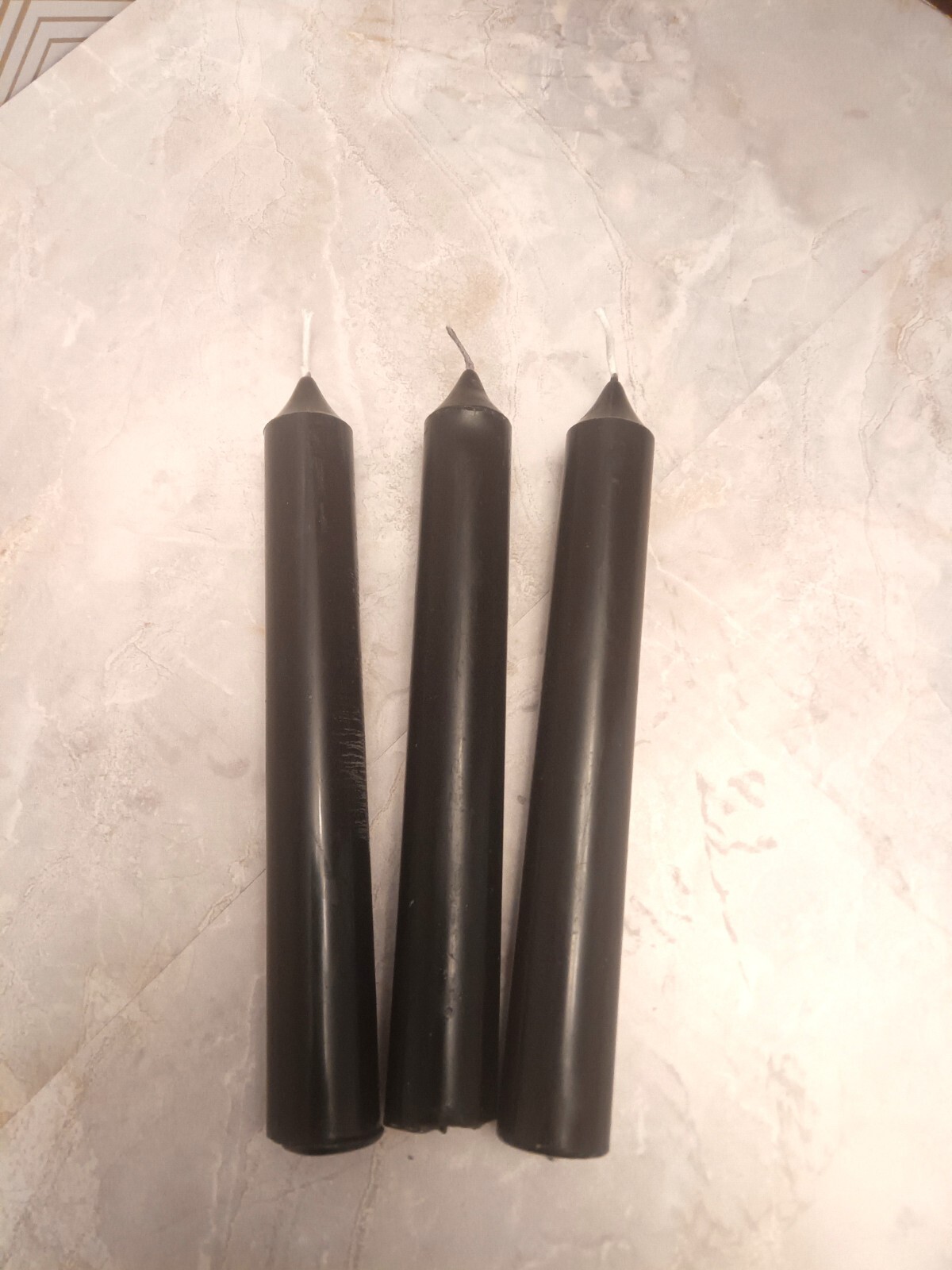 Taper Candles 6″, Set 3 Pcs, 4 Colors, Religious, Ritual, Meditation, Prayer