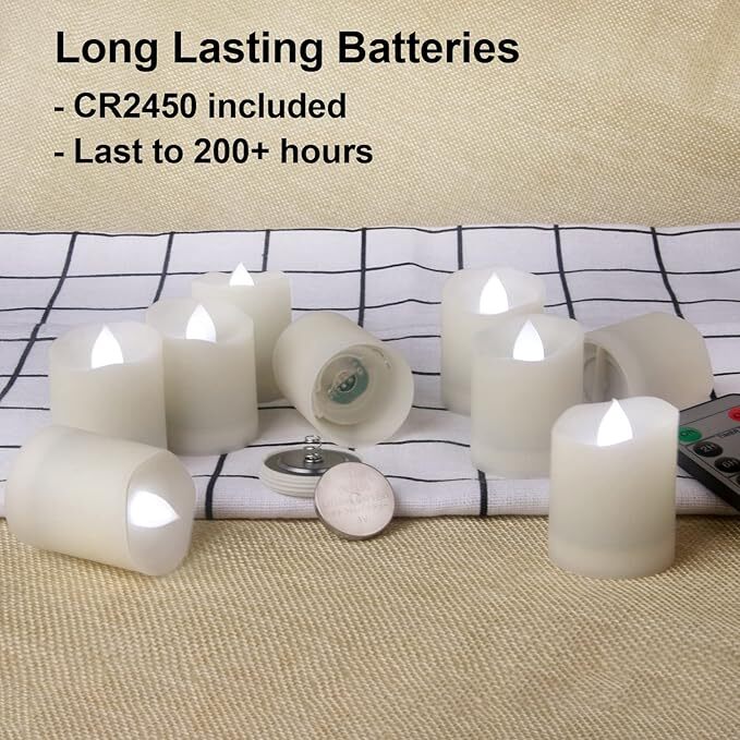 LED Flameless Candles Tea Lights Candle Votive Flameless Candle w/ Remote &Timer