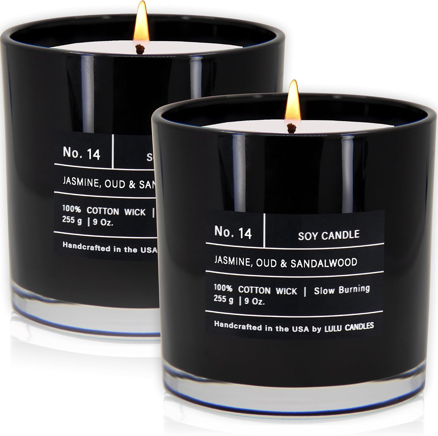 | Jasmine, Oud & Sandalwood | Luxury Scented Soy Jar Candle | Hand Poured in the