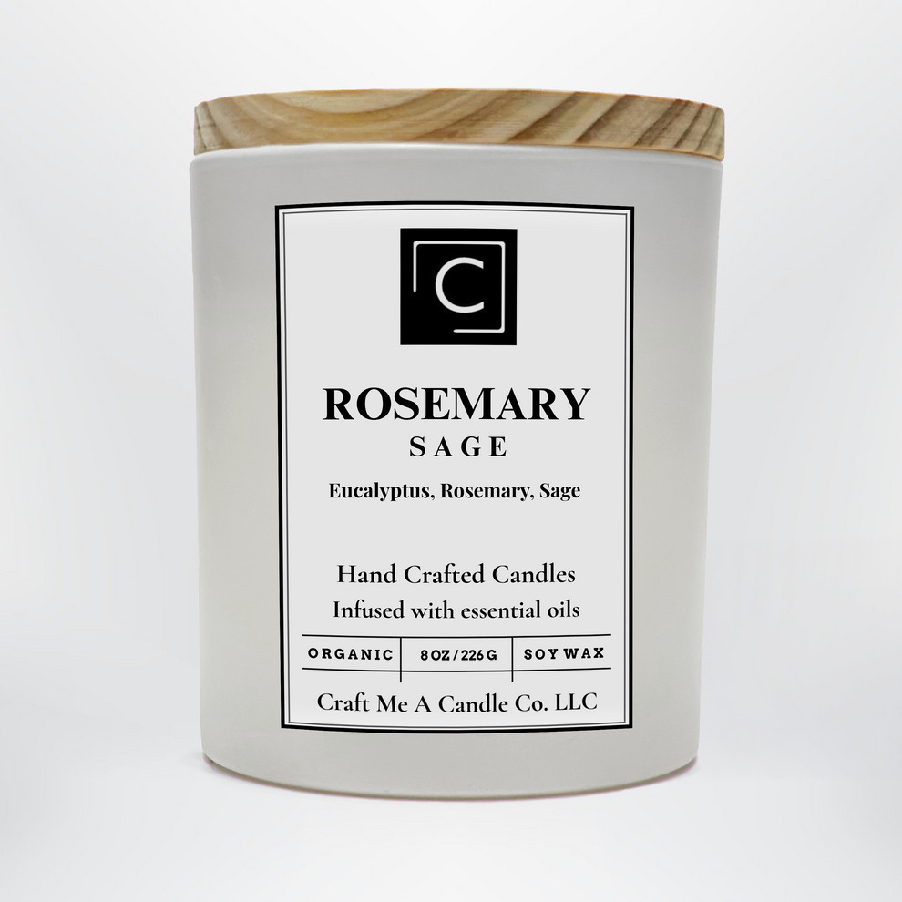 Rosemary Sage Scented Candle – Eucalyptus, Rosemary, Sage