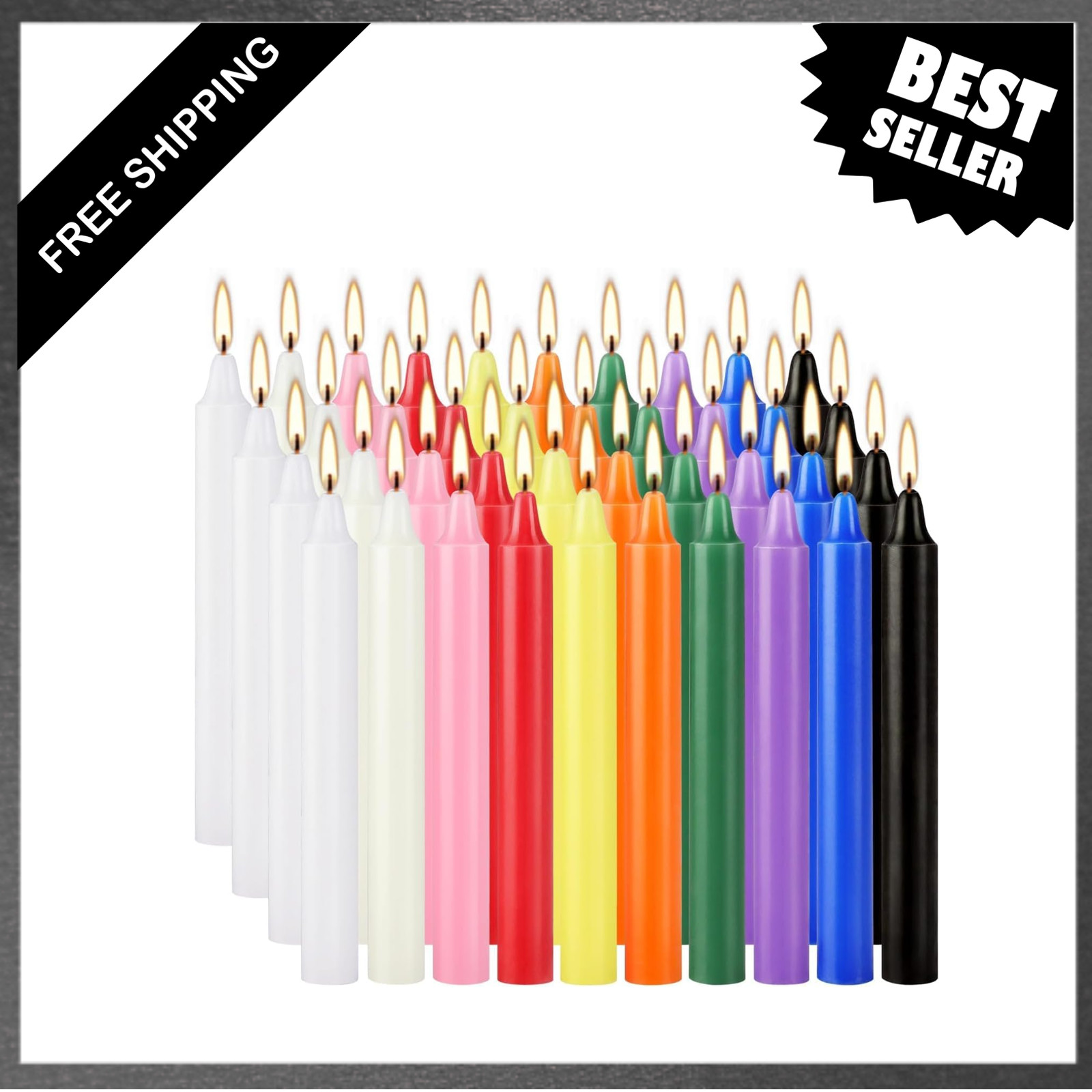 40 Pack Spell Chime Candles 4 Inch Multi-Colored Taper Candles for Home Decor
