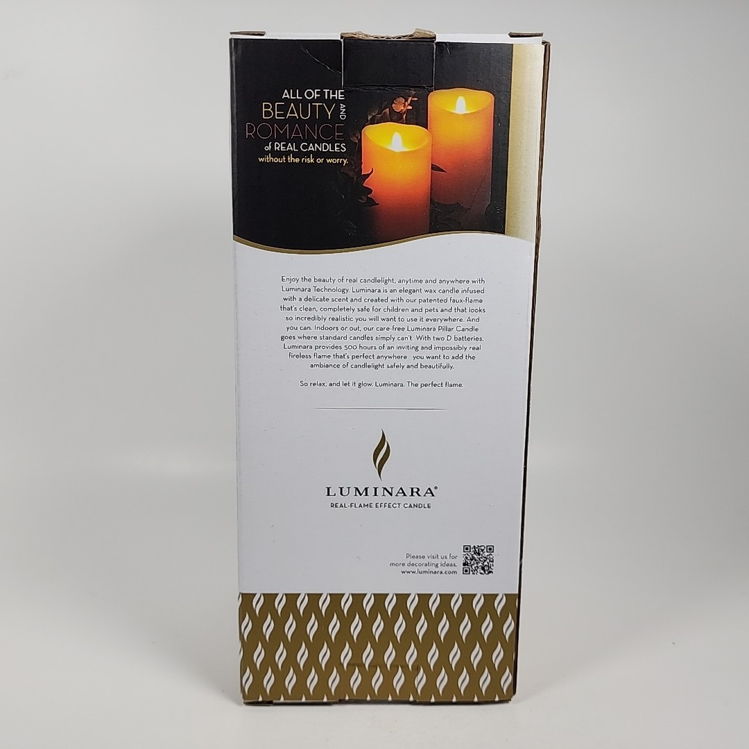 Luminara 8” Dark Brown Real-Flame Effect Candle w/Remote Control