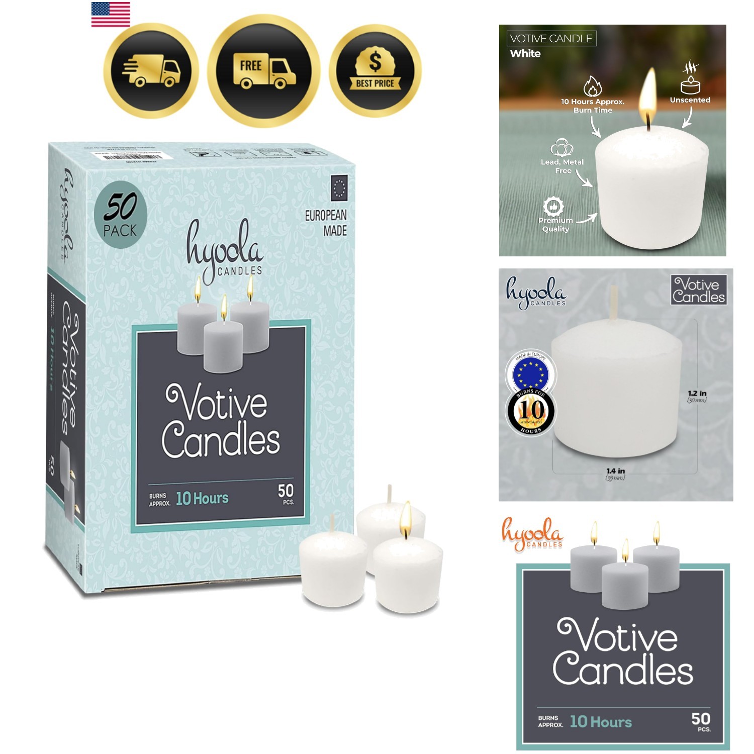 Votive Candles – 10 Hour Burn Time – Unscented Candles Votives Bulk – Pack of…