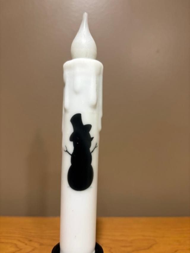 Winter ~ Christmas ~ Taper Candle ~ 6 Hour LED with Timer ~ Designs- 7 inch