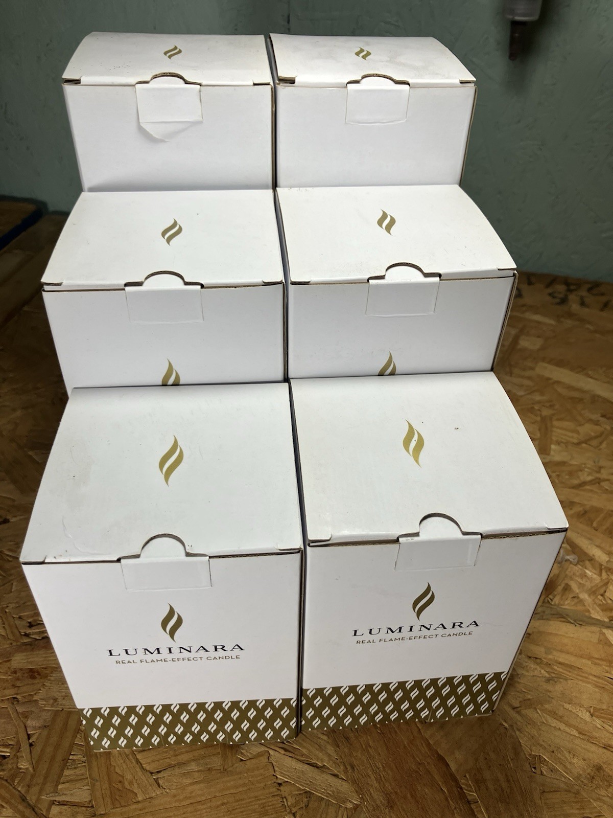 Luminara LU5401 Set of 6 Gray Assorted Pillars 3 sizes Grey – New in Box