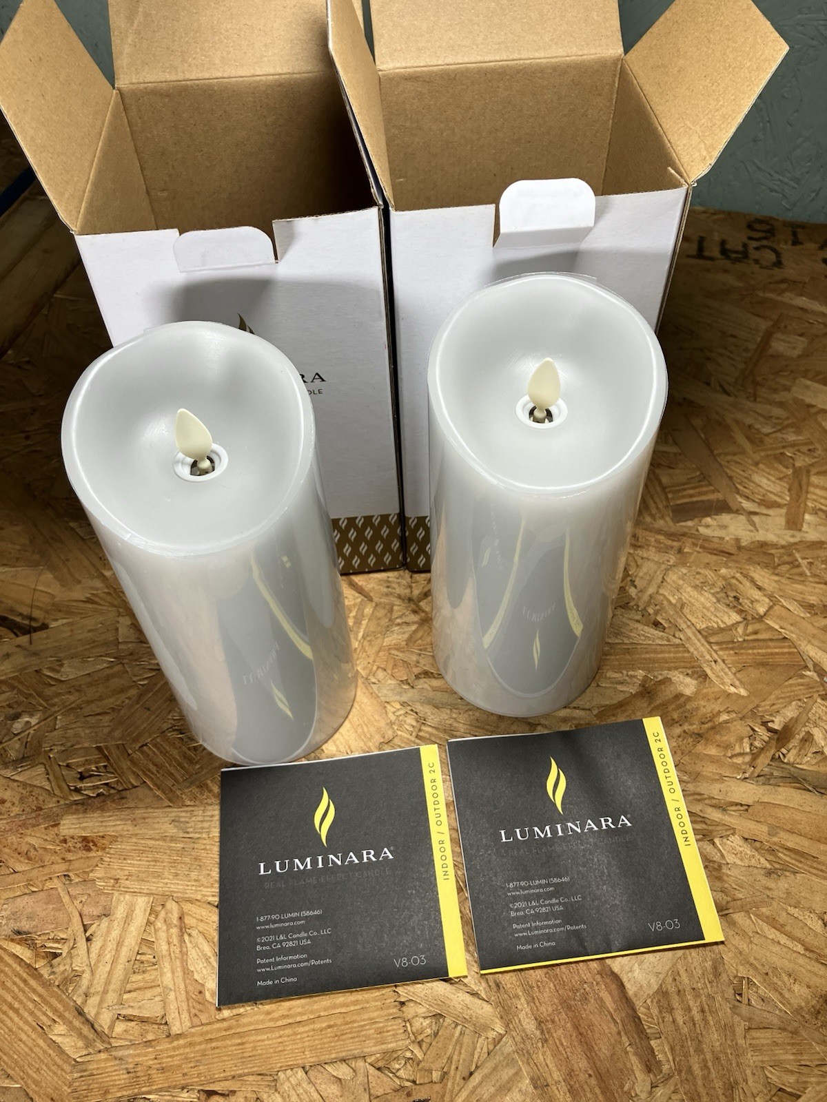 Luminara LU5401 Set of 6 Gray Assorted Pillars 3 sizes Grey – New in Box
