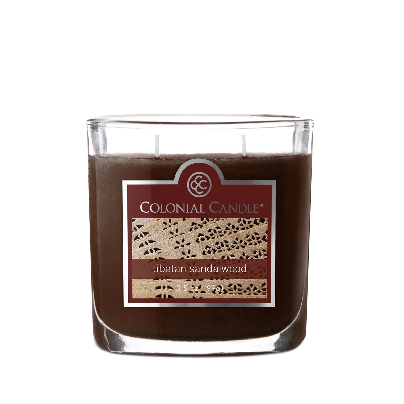 Tibetan Sandalwood Scented Jar Candle, 2 Wick, 3.5 oz, Mottled Wax