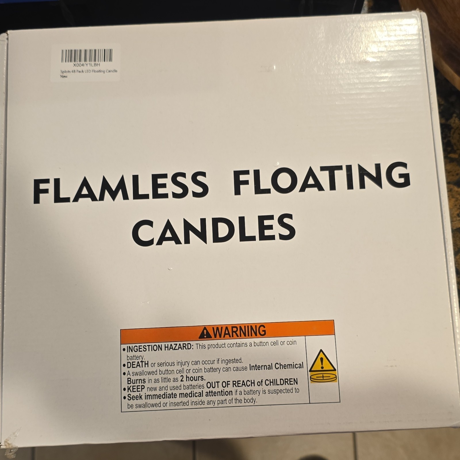 48-Pack White Flameless LED Floating Candles, Small Round Plastic, CR2032