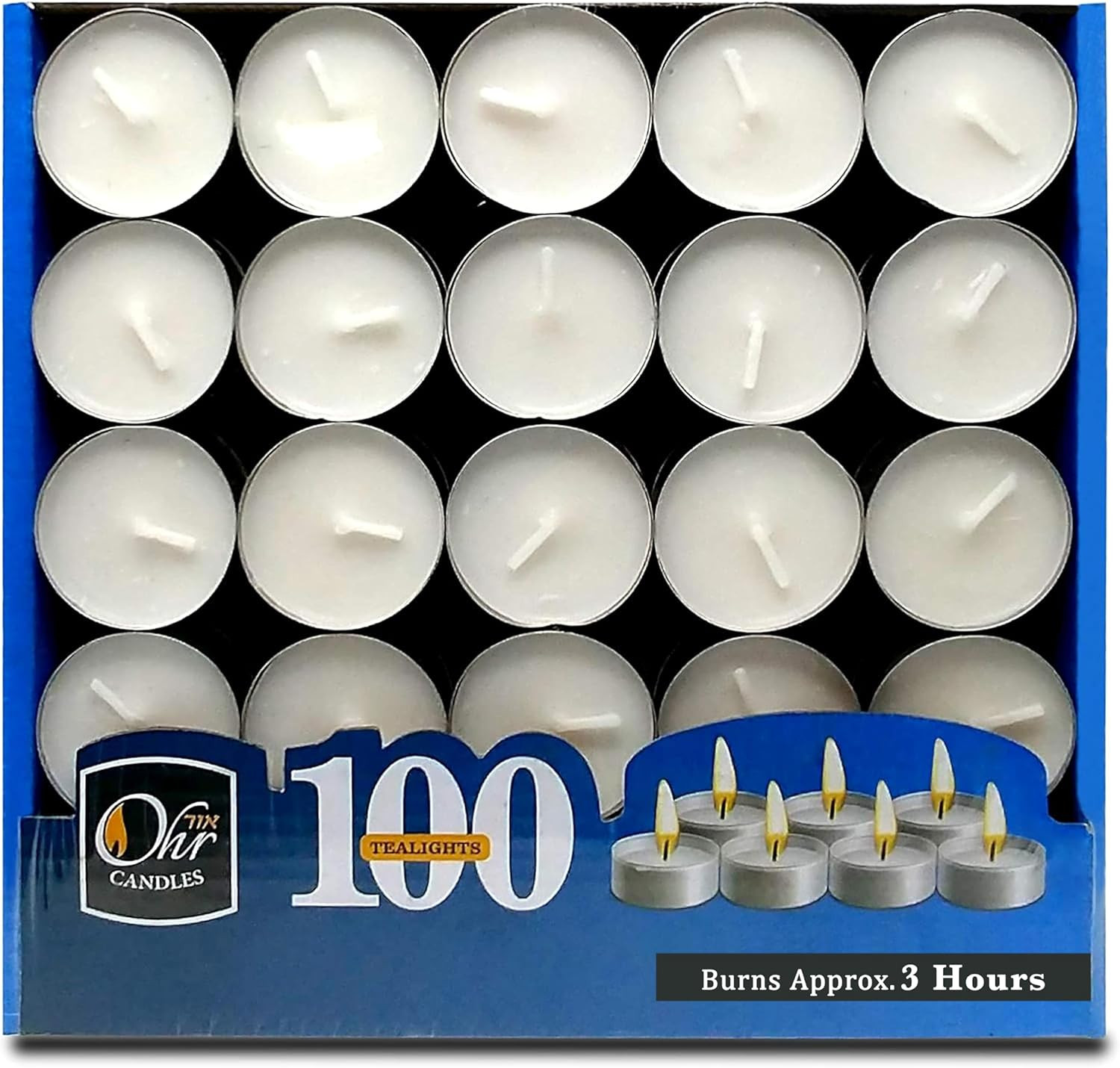 Ohr Tea Light Candles – 100 Bulk Pack – White Unscented Travel, Centerpiece, Dec