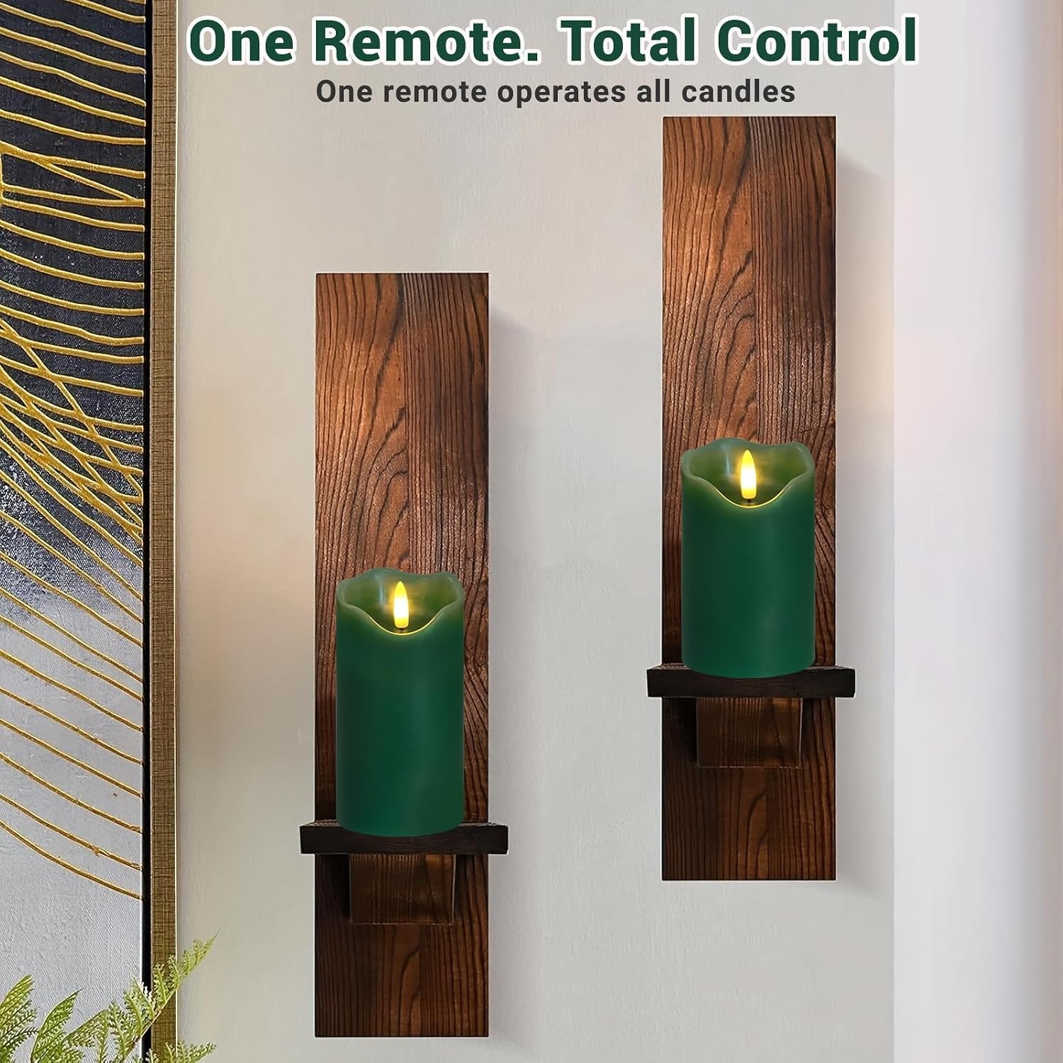 Set of 3 Flameless LED Candles Remote Timer Flickering Fall Halloween Decor