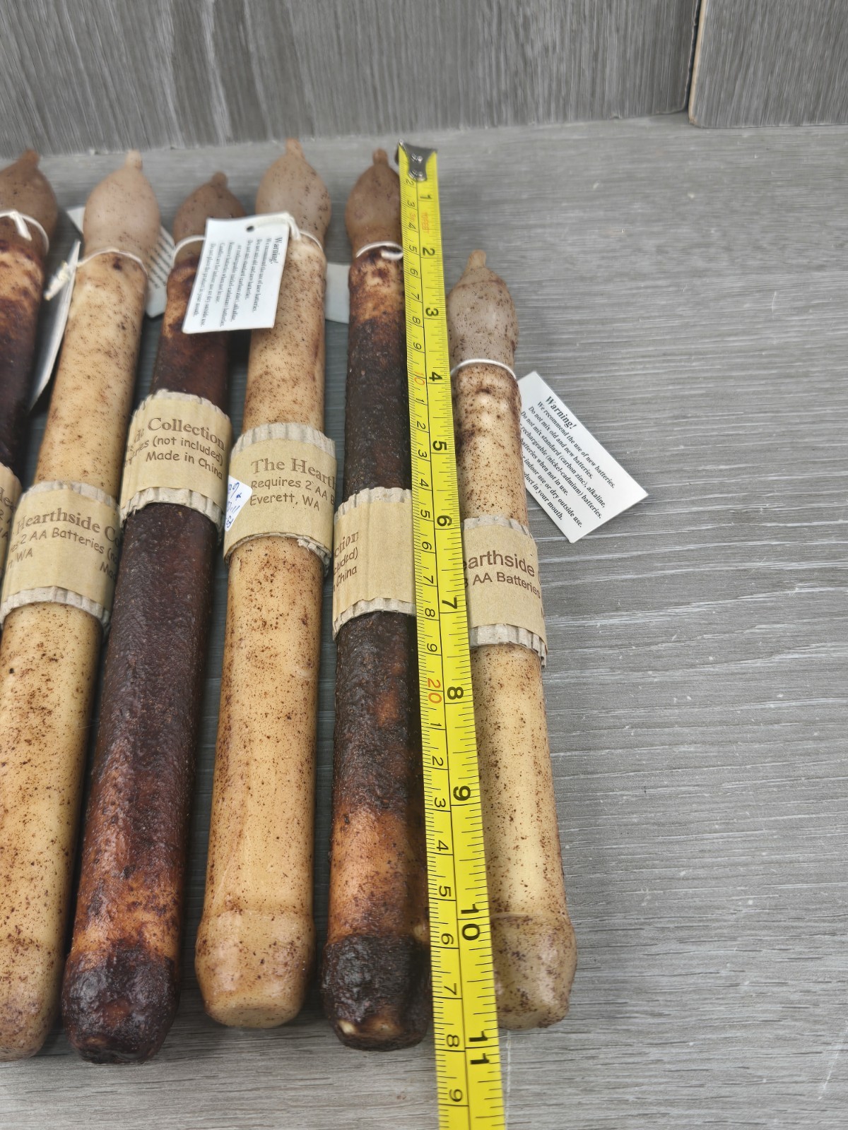 Hearthside Collection Dark Brown & Burnt Ivory Tall LED Candles Lot of 6