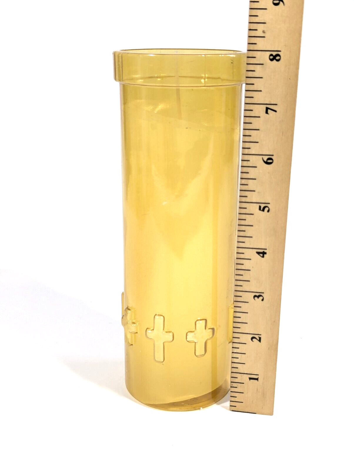 Emkay 7 Day Devotional Church Sanctuary Candle Yellow Plastic #13221 8″