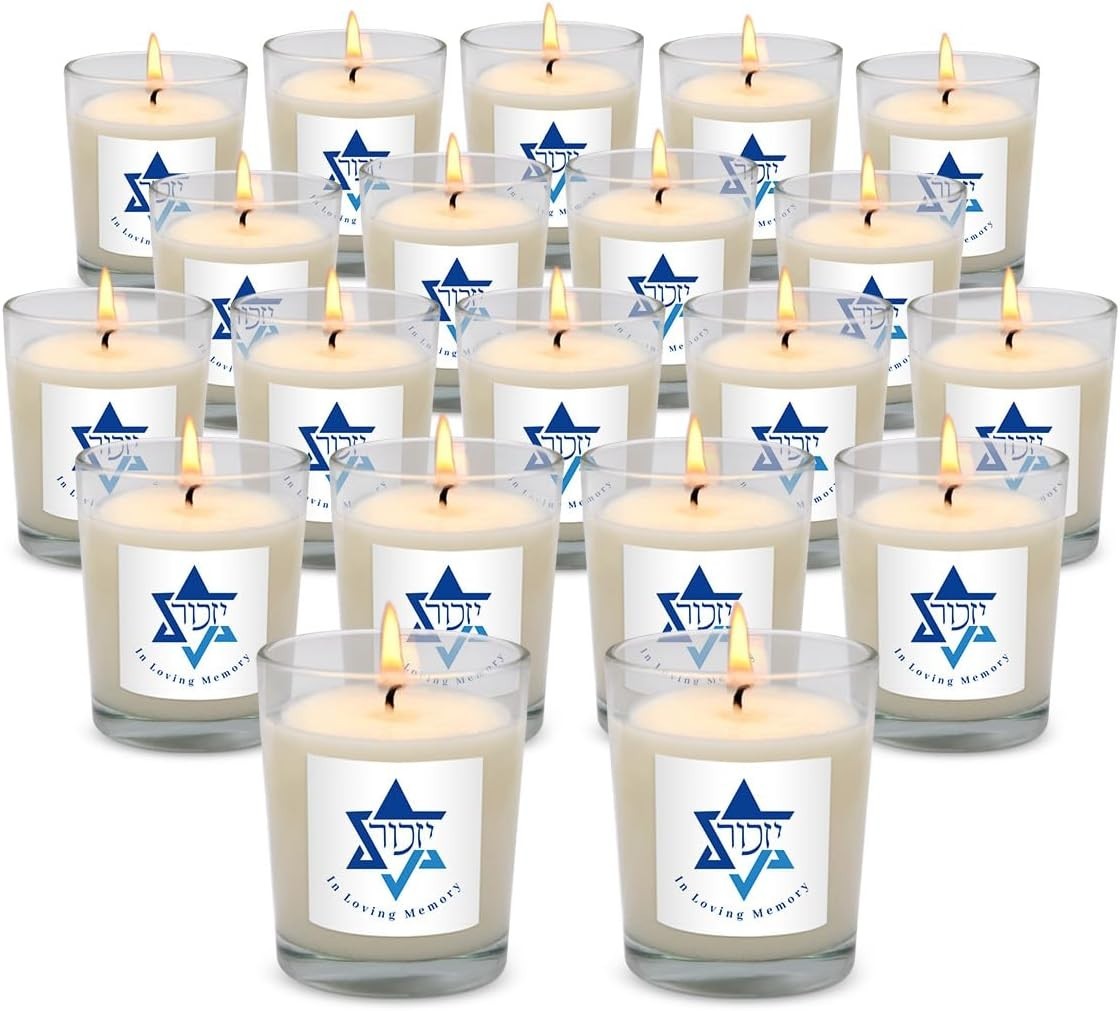 20 Pack White Yahrzeit Candles – Yahrzeit Memorial Candles, Memorial Bereavem…