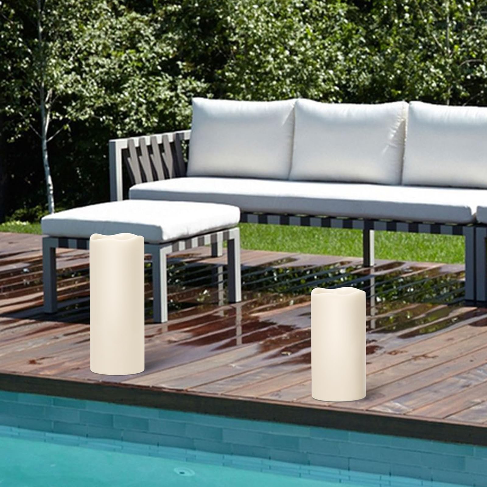 Large Solar Candles Outdoor Waterproof, Outdoor Candles Rechargeable for Lant…