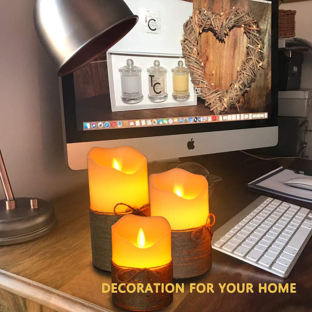 Candles Flameless Pillar Real Wax Electric LED Flickering Candl Battery Operate