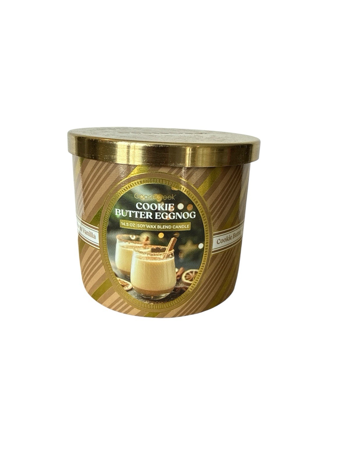 Goose Creek Cookie Butter Eggnog (Almond,Vanilla) 3 wick Candle w/Essential Oils