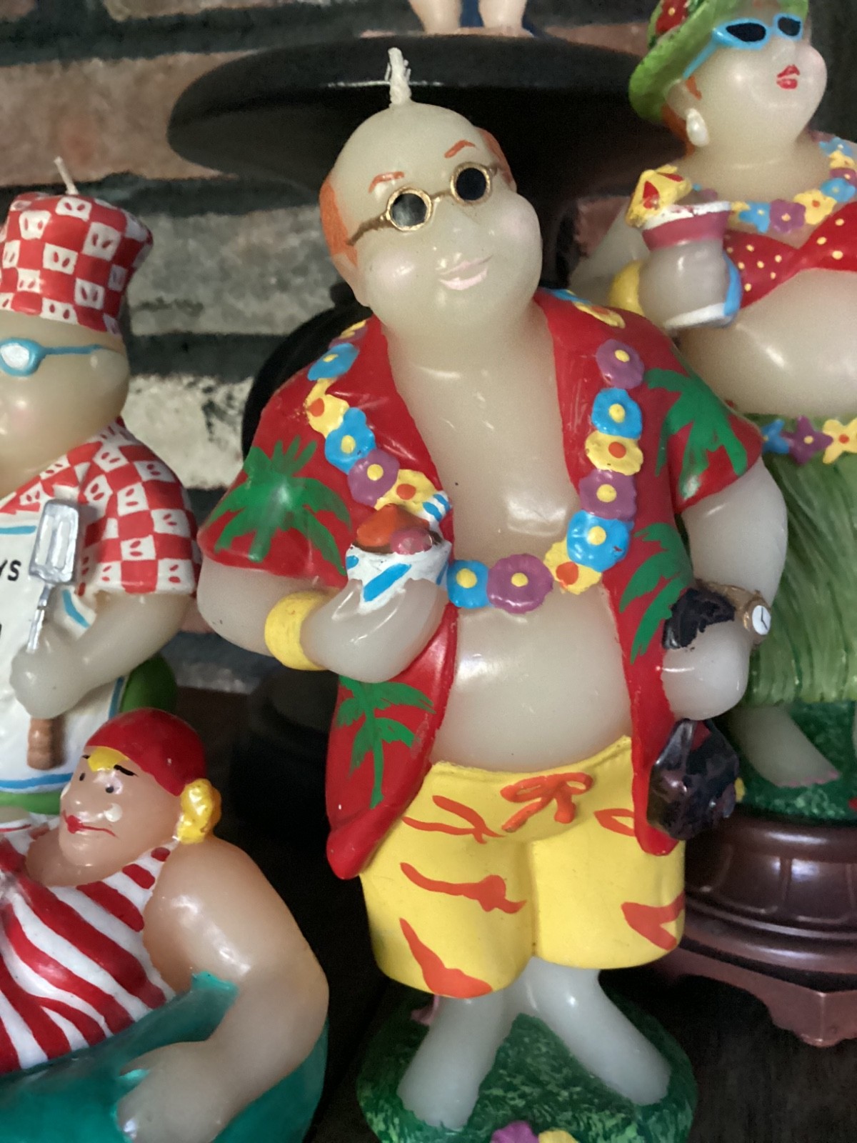 Vintage Lot Of 4 Boston Warehouse Candles Sun Bathers Decorative Candles