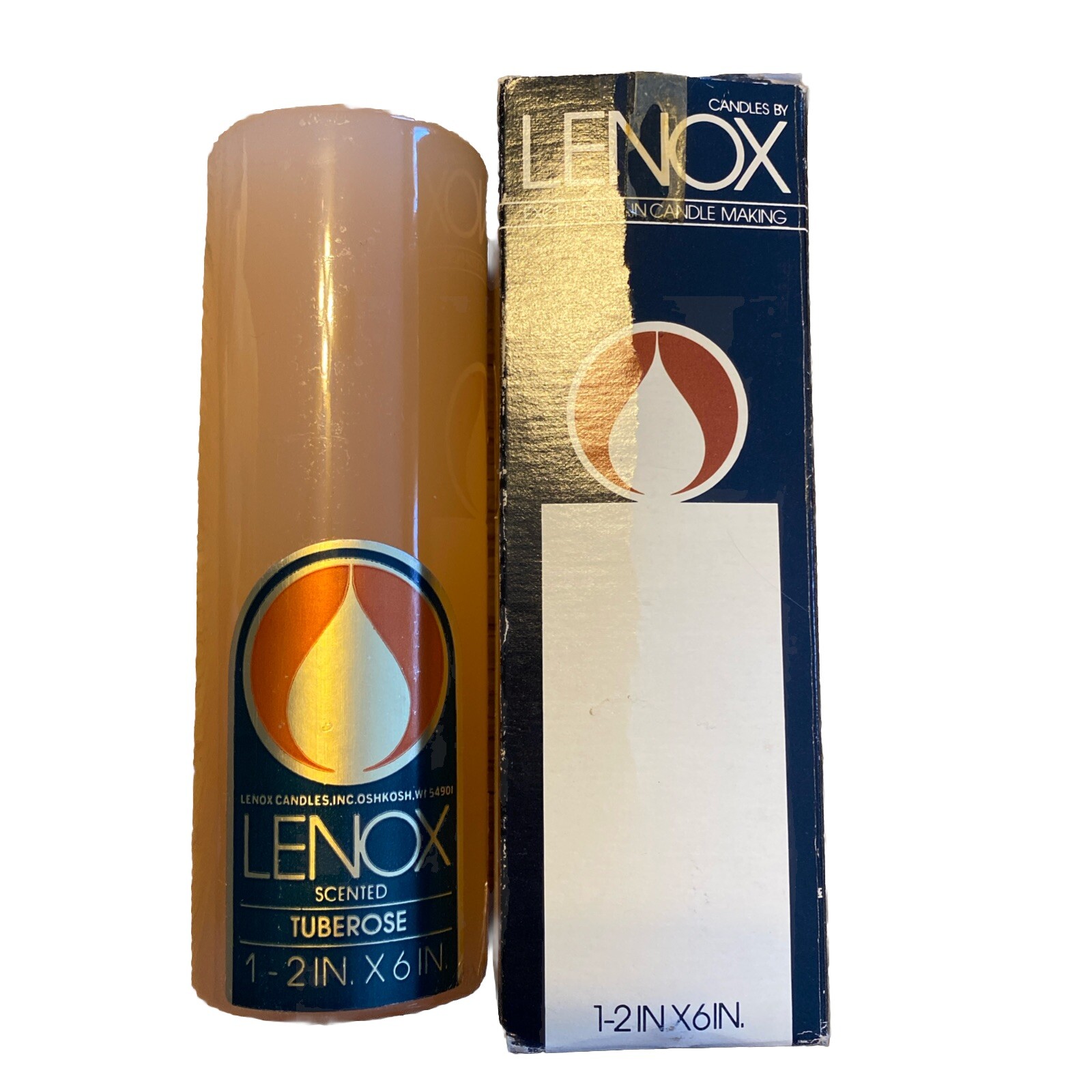 VINTAGE NEW AND SEALED 1978 [ LENOX ] 1-2 IN X 6IN COLUMN CANDLE~~Tuberose