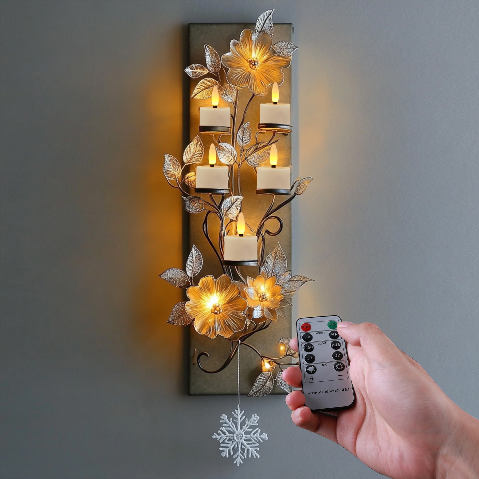 6/12x Rechargeable LED Tea Lights Flickering Flameless Candles with Timer Remote