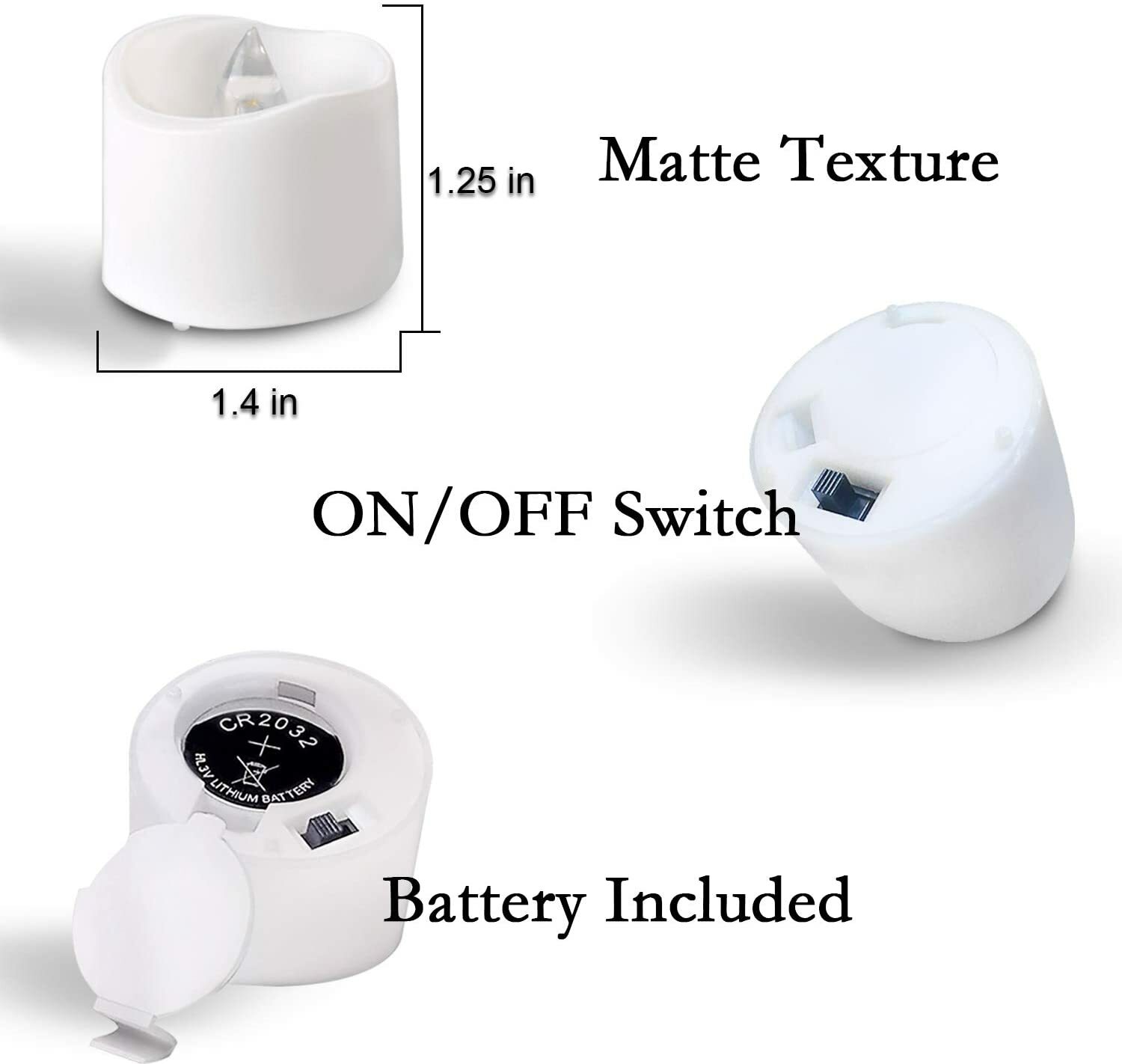 Flameless LED Candles For Outdoor Indoor Tea Candle Plastic Bright White Set 12