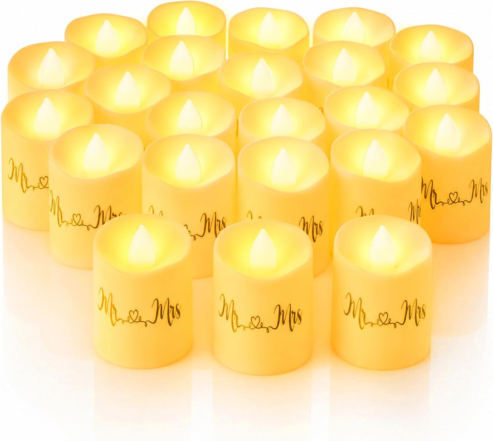 24 Pack Flickering LED Votive Candles Battery Operated Warm White | Flameless